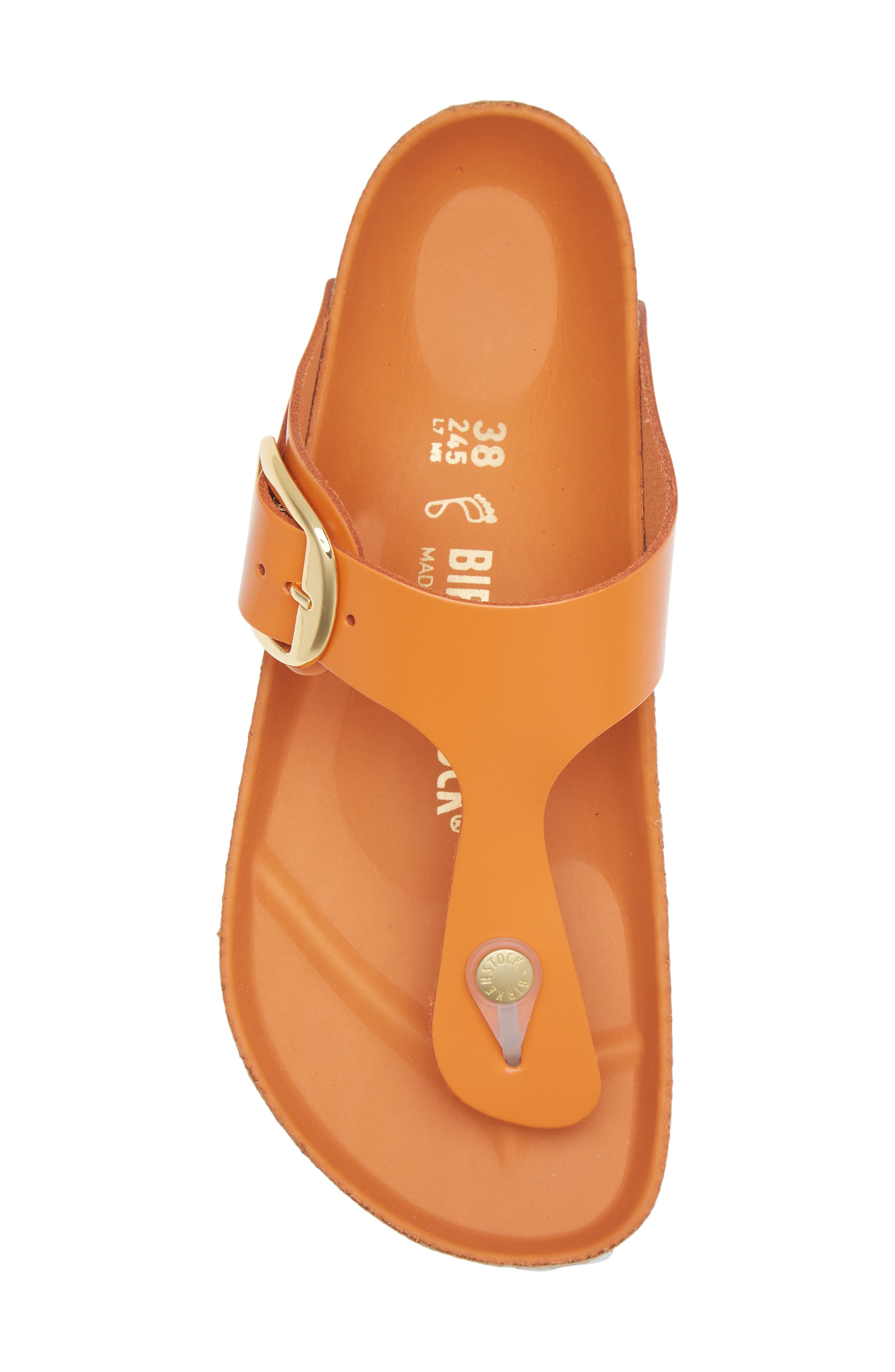 Gizeh Big Buckle Sandal, Alternate, color, KURKUMA HIGH SHINE