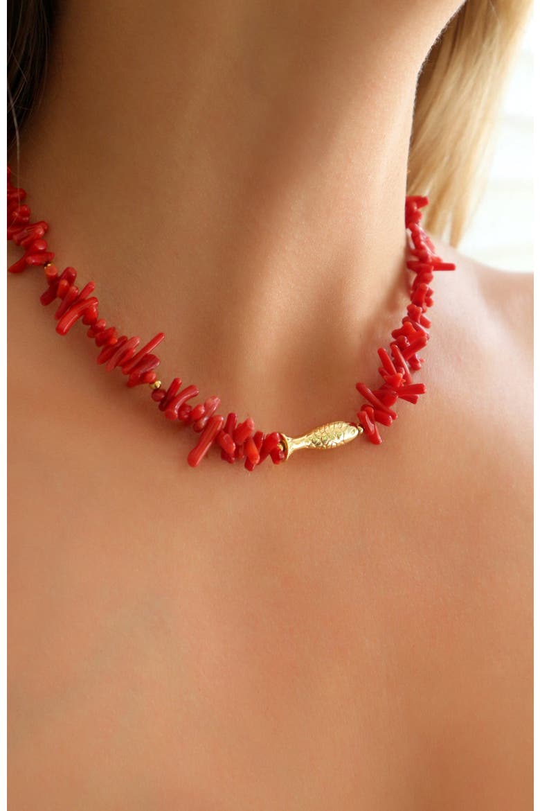 The Rosso Necklace, Alternate, color, Beacon