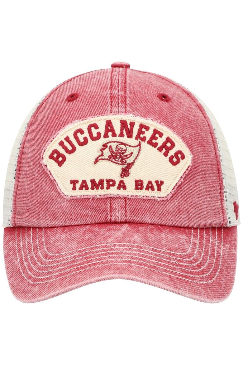 Men's '47 Red/White Tampa Bay Buccaneers Denali Trucker Clean Up Snapback Hat, Alternate, color, Red