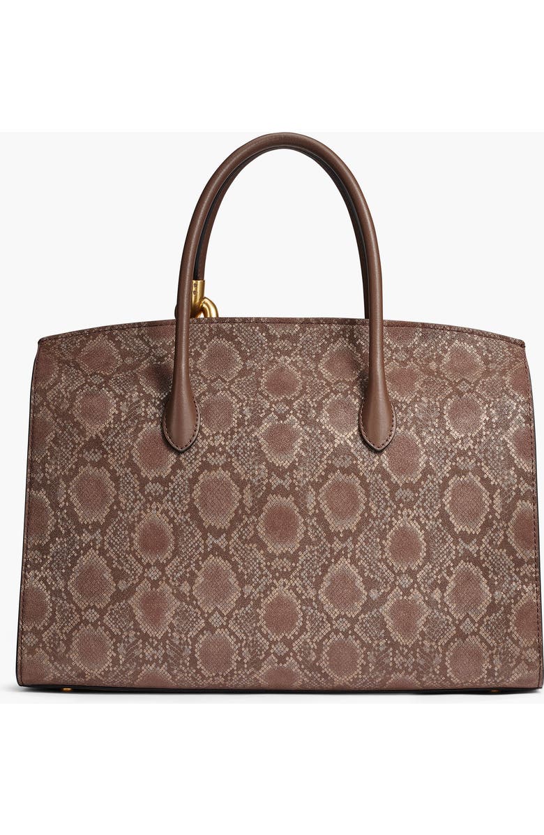 Donna Karan New York Loden Python Suede Satchel, Alternate, color, Brown Multi