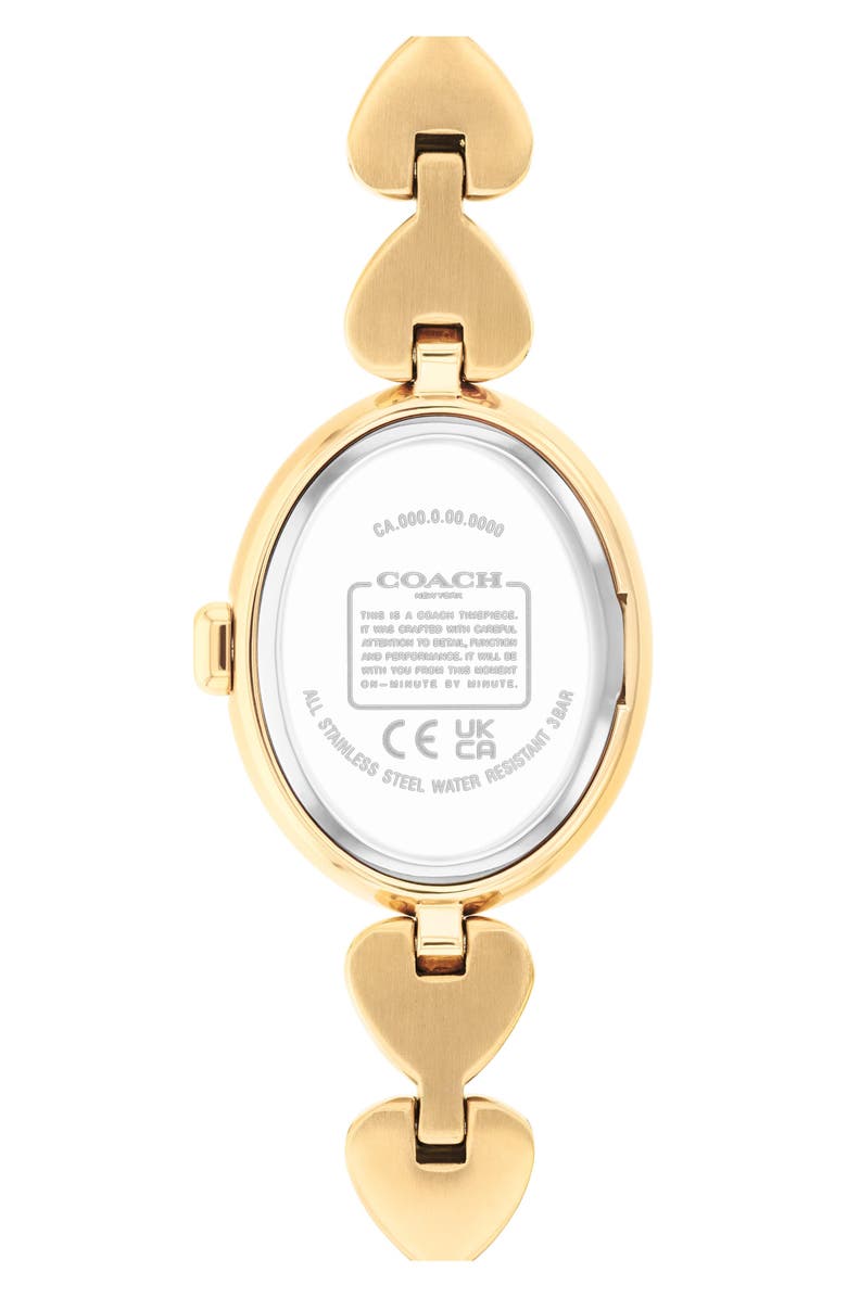 COACH Heart Bracelet Watch, 22mm, Alternate, color, Gold/ White