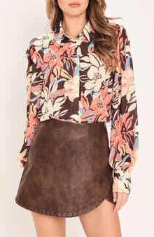 Floral Button Front Shirt