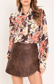 FLYING TOMATO Floral Button Front Shirt