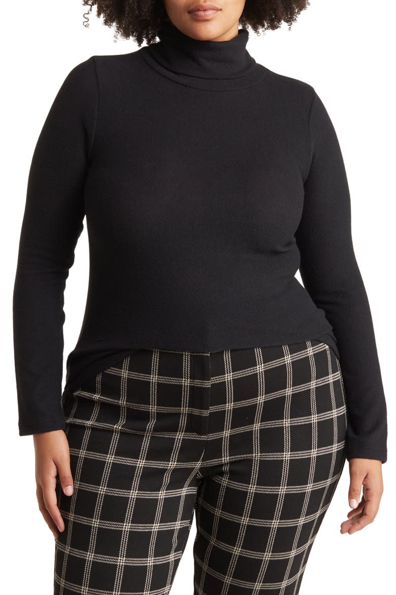 Long Sleeve Turtleneck Top, Main, color, BLACK