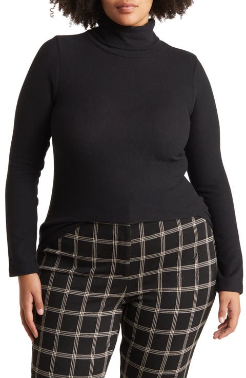 Long Sleeve Turtleneck Top (Plus)