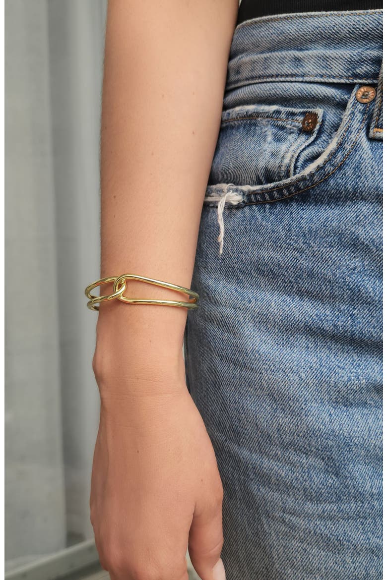Overlapping Cuff Bracelet, Alternate, color, GOLD