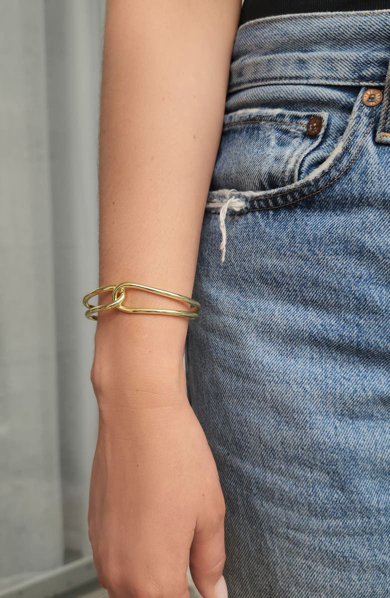 Adornia Overlapping Cuff Bracelet, Alternate, color, Gold