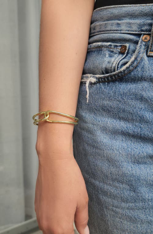 Adornia 14k Gold Plated Overlapping Cuff Bracelet In Gold