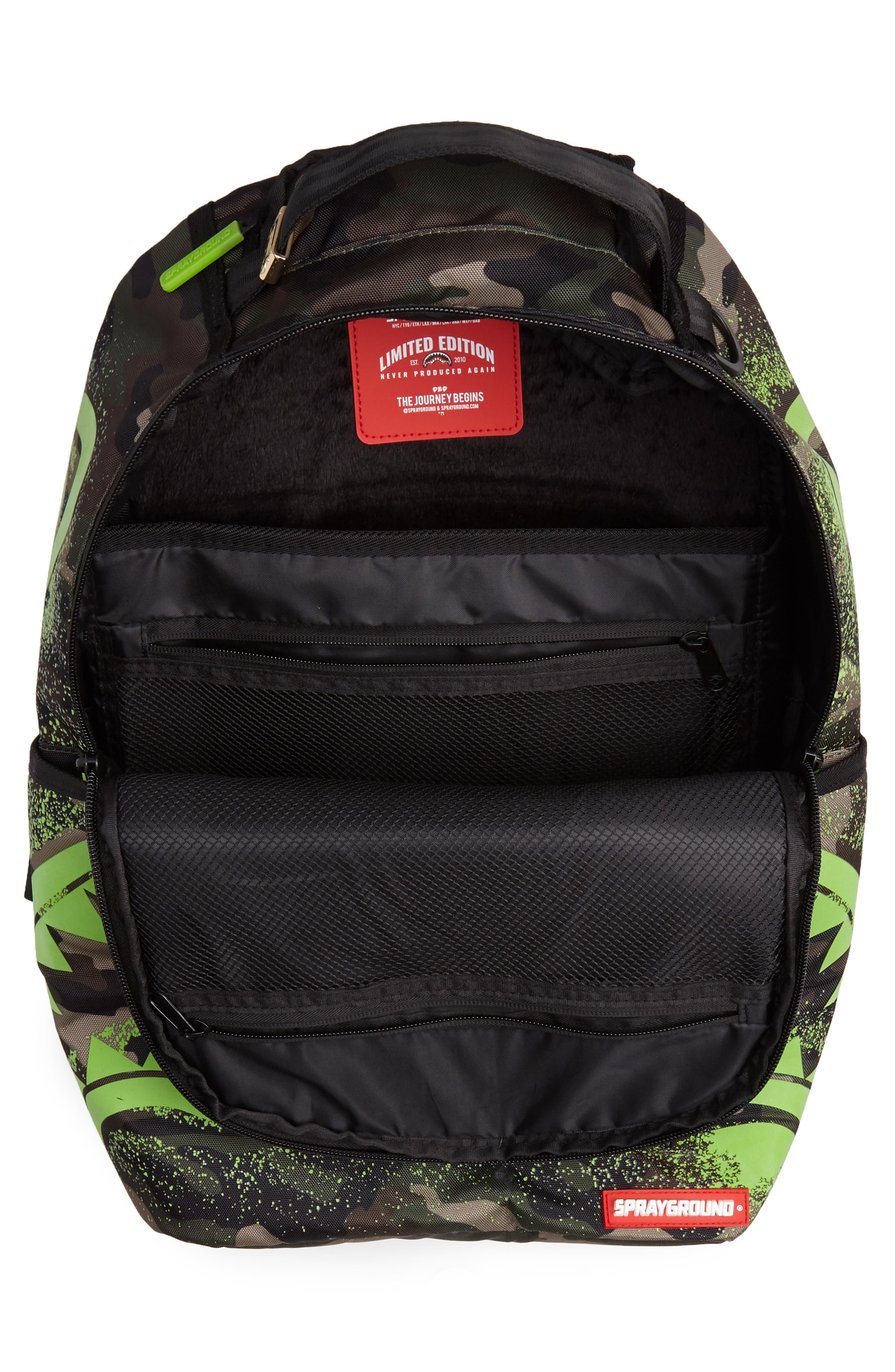 Sprayground Glow in the Dark Shark Backpack, Alternate, color, 