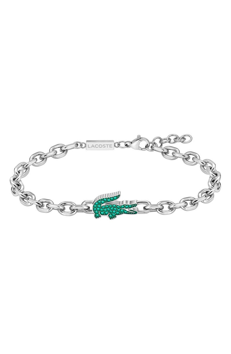 Lacoste Arthor Crocodile Chain Bracelet, Main, color, 