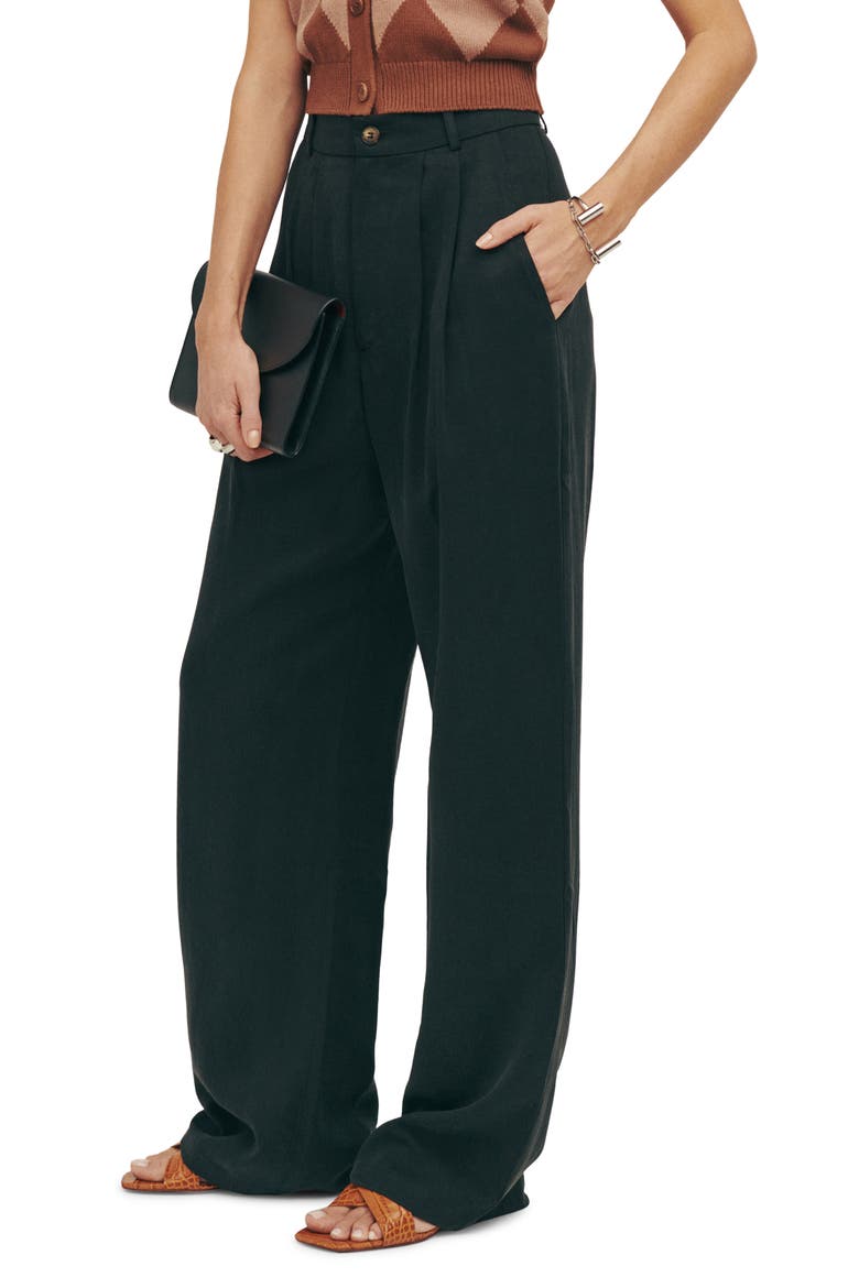 Mason High Waist Wide Leg Pants, Main, color, BLACK