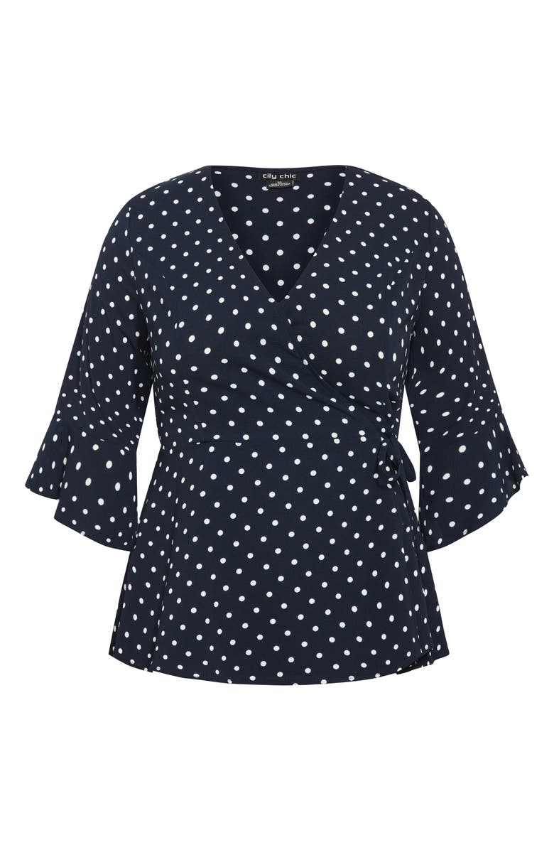 City Chic Fresh Spot Wrap Top, Alternate, color, 