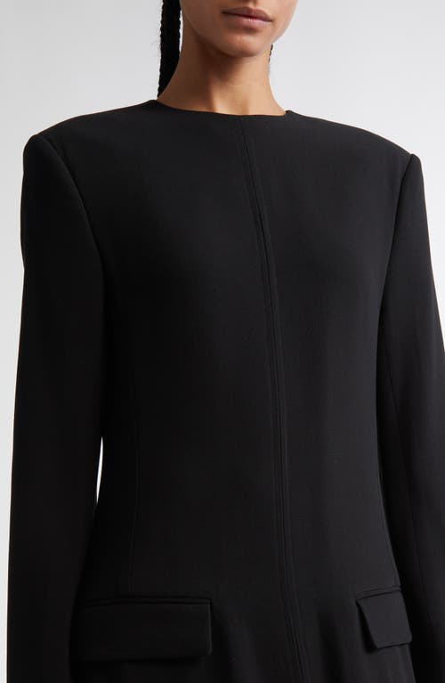 Totême Long Crepe Pocket Dress In Black