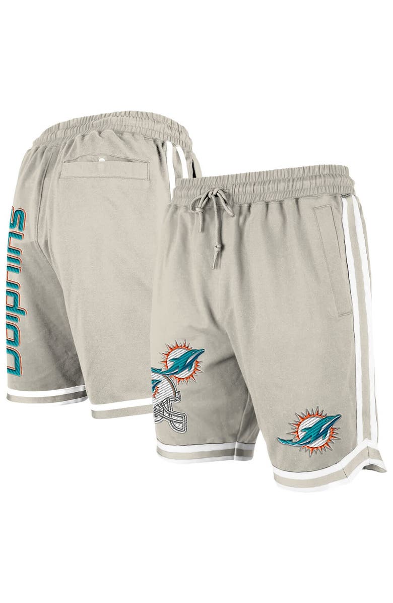 New Era Men's New Era Light Beige Miami Dolphins Stone Multi Patch Shorts, Main, color, Light Beige