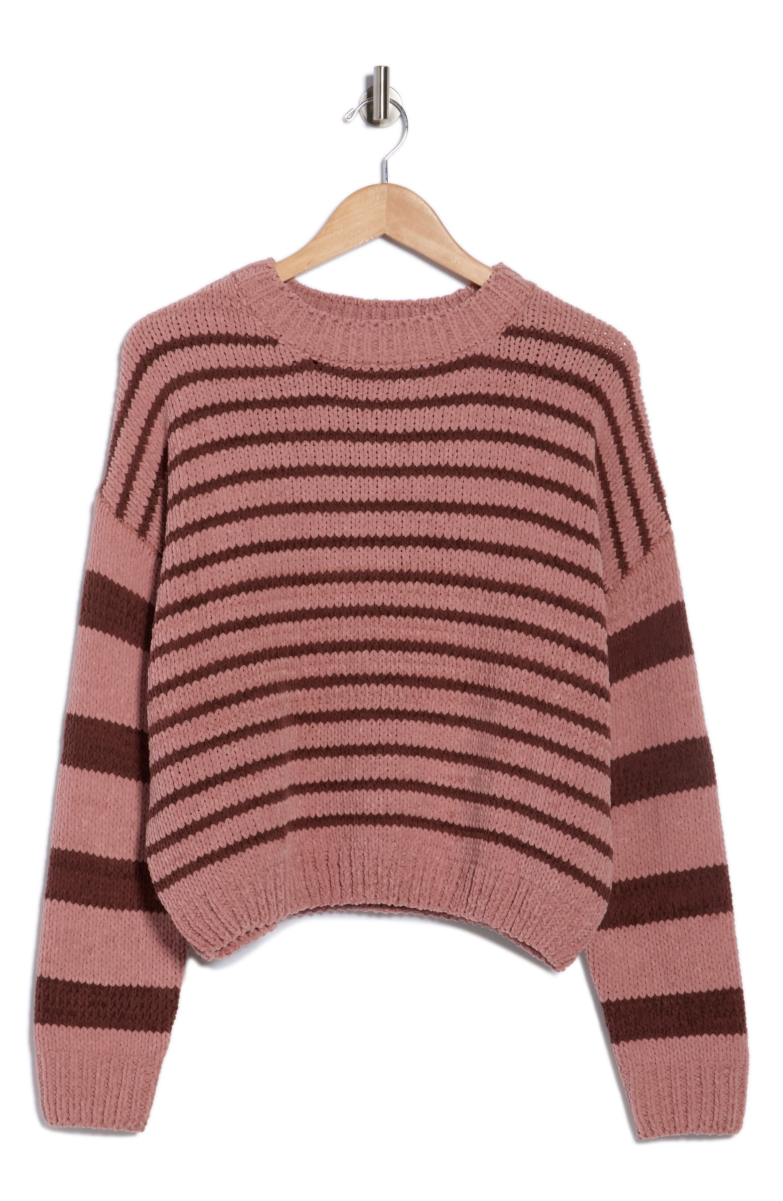 WISHLIST Stripe Chenille Pullover Sweater