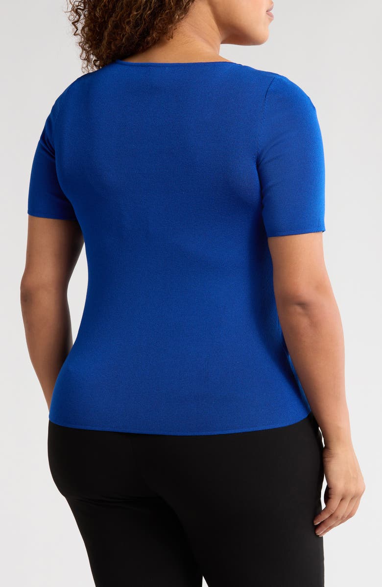 Anne Klein Short Sleeve Sweater, Alternate, color, 