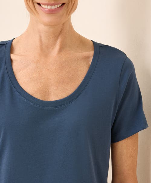 Pact Organic Cotton Softspun Scoop Neck Tee In Blue