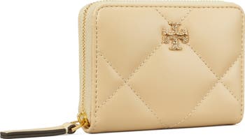 Tory Burch Small Kira Pavé Logo Diamond Quilted Leather Zip