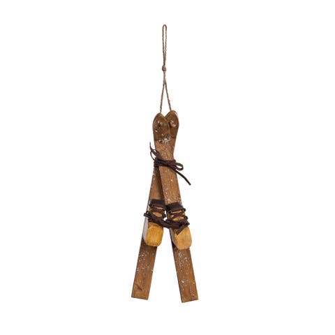 Cross Country Skis Gear Winter Sports Sculptural Wall Decor