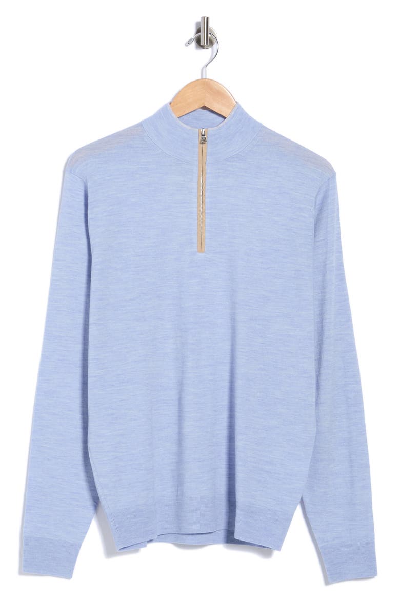 Excursionist Flex Quarter-Zip Merino Wool Pullover, Main, color, IRIS MIST