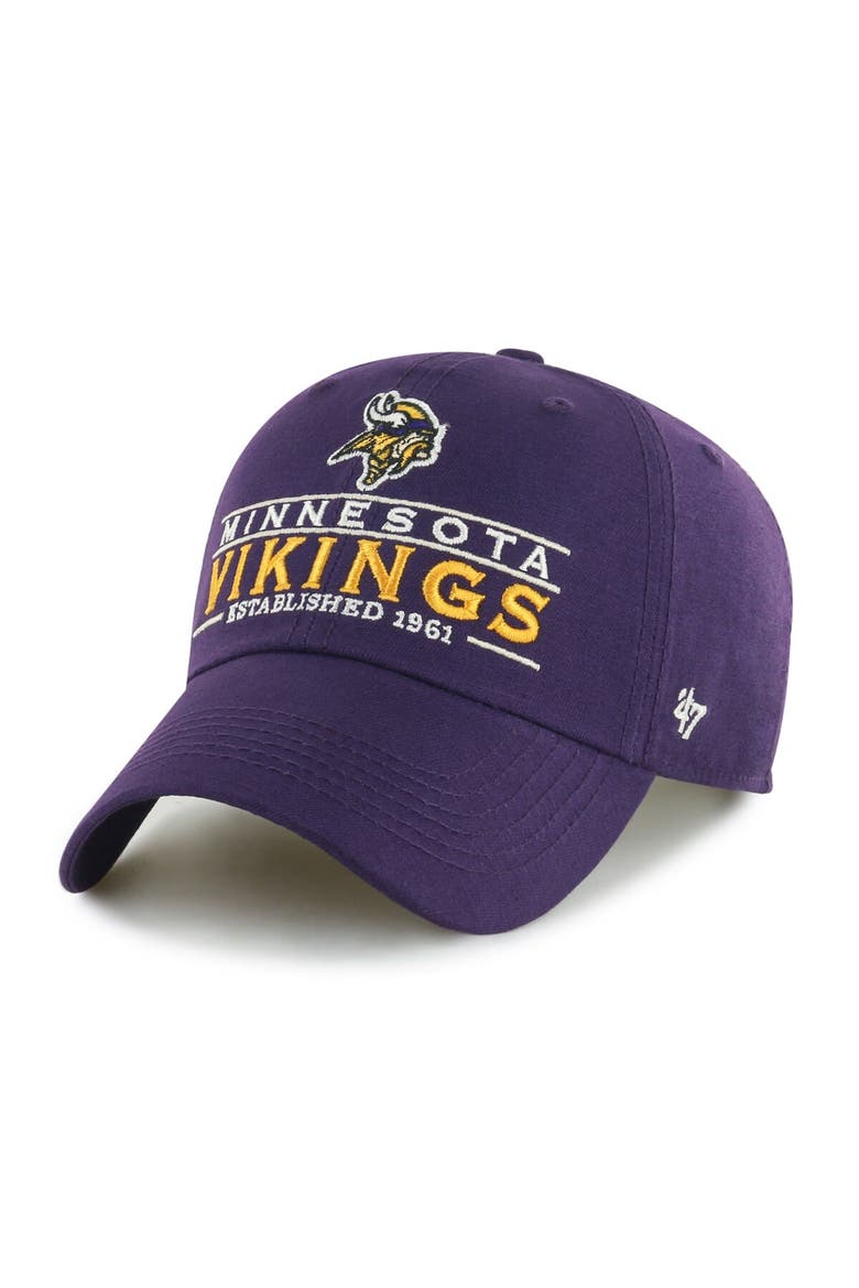 Men's '47  Purple Minnesota Vikings Vernon Clean Up Adjustable Hat, Main, color, Purple
