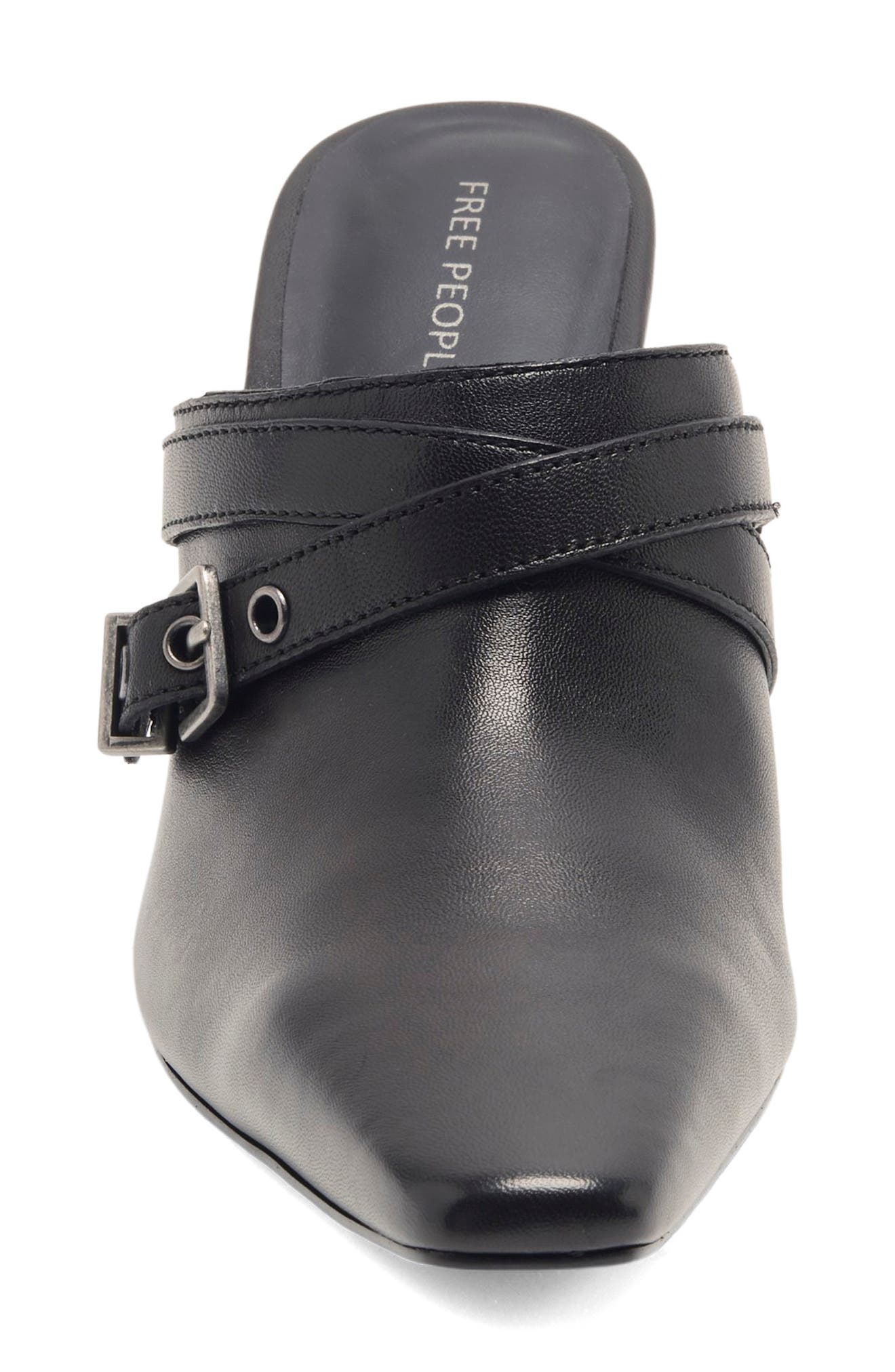 Free People Date Night Mule, Alternate, color, Black Leather