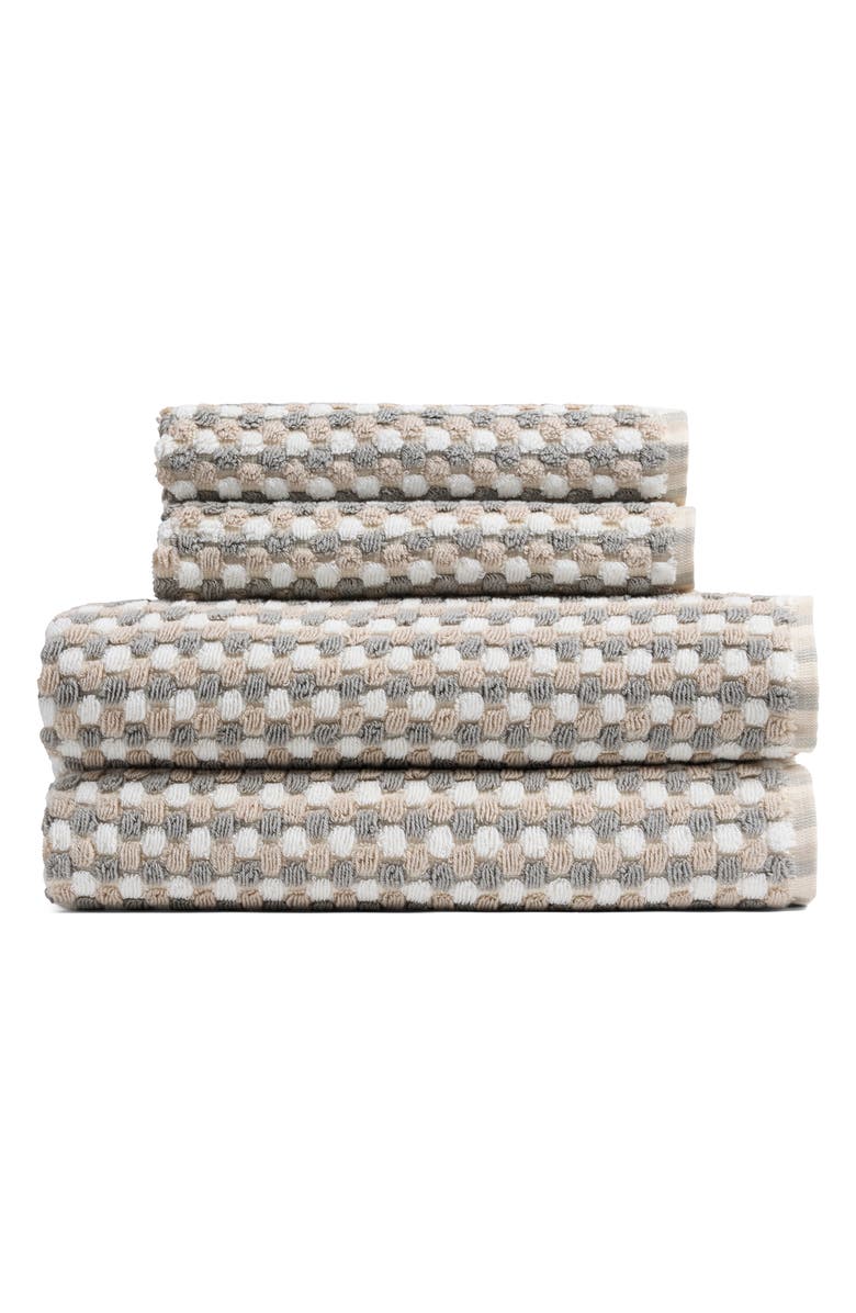 Parachute Mosaic Organic Cotton Towel, Main, color, Bone/White/Grey