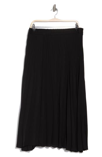 Max Studio Printed Release Pleat Skirt In Black