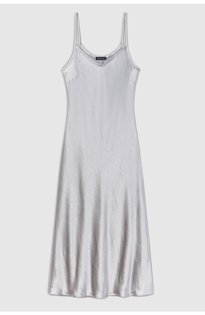 Franne Golde Bias Cut Satin Midi Slip Dress, Alternate, color,