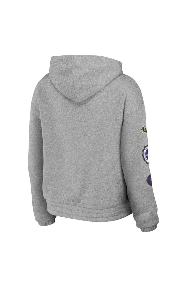 WEAR by Erin Andrews Women's WEAR by Erin Andrews Heather Gray Baltimore Ravens Full-Zip Hoodie, Alternate, color, Heather Gray