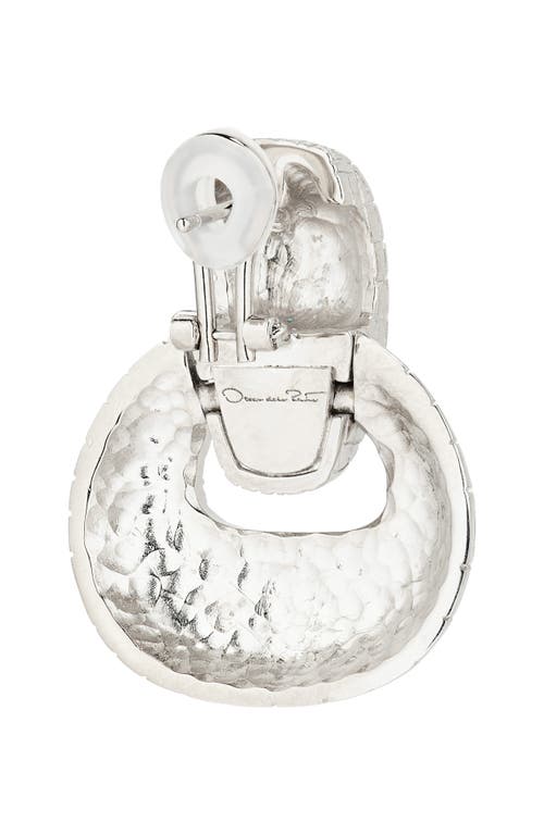 Oscar De La Renta Mosaic Texture Drop Earrings In Silver