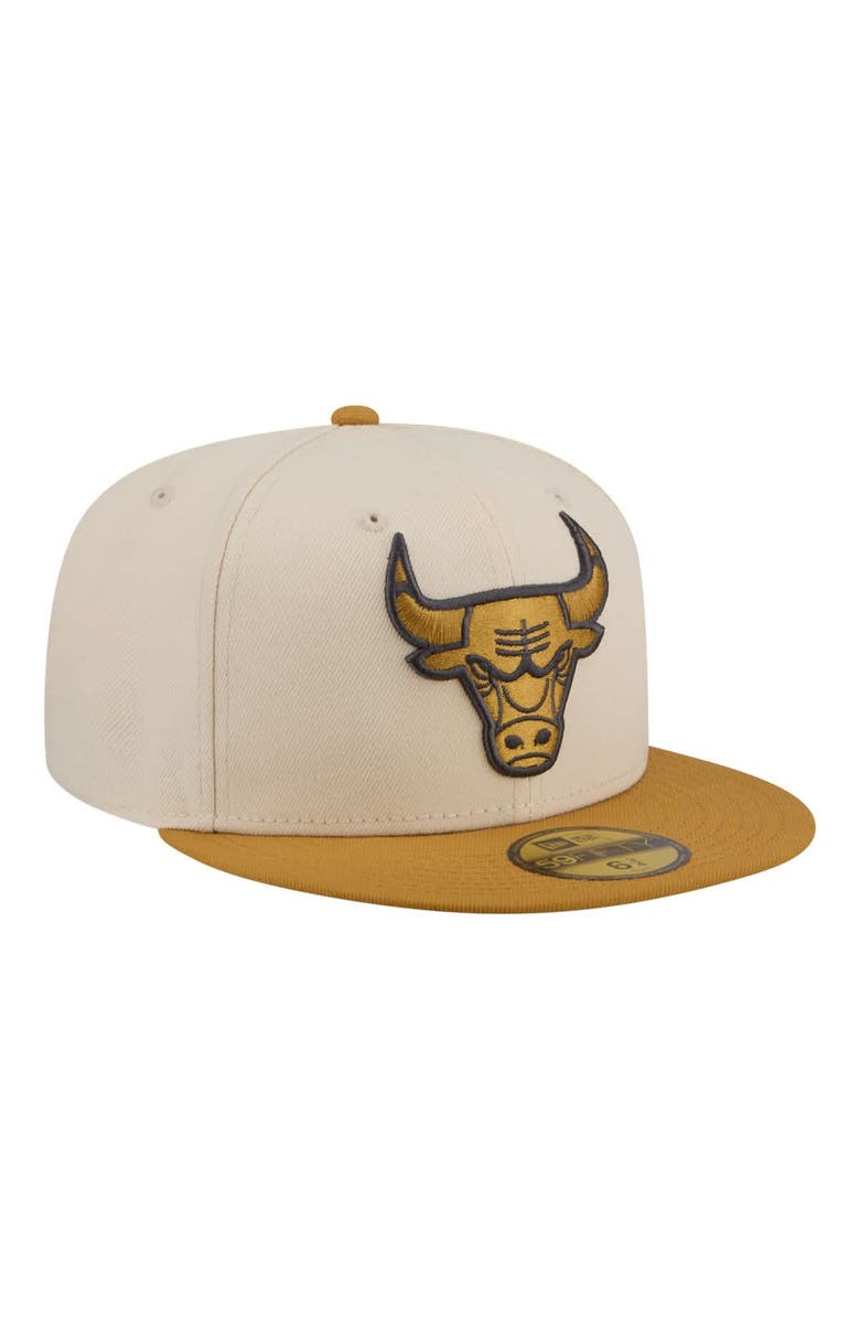 New Era Men's New Era Cream/Tan Chicago Bulls Two-Tone Color Pack 59FIFTY Fitted Hat, Alternate, color, Cream