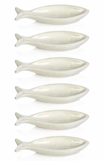 Coral Beach Set of 6 Ceramic Fish Bowls