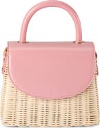 Olga Berg Elle Wicker Top Handle Bag