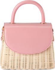 Olga Berg Elle Wicker Top Handle Bag