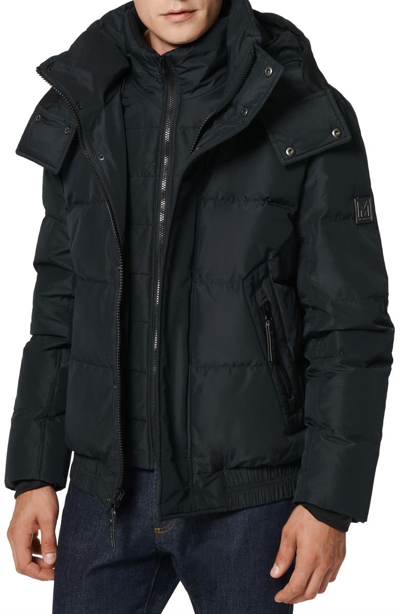 Marc New York Phoenix Water Resistant Down & Feather Coat, Alternate, color, Black