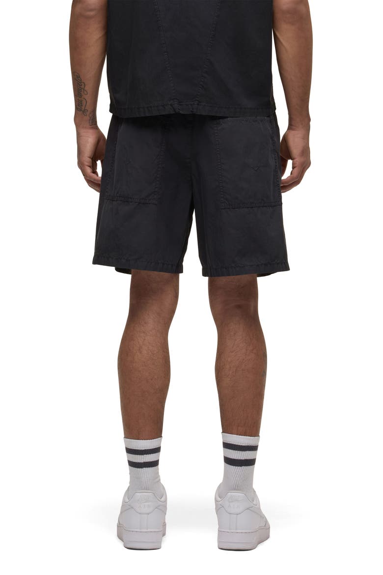 Cotton Blend Drawstring Shorts, Alternate, color, BLACK SLATE