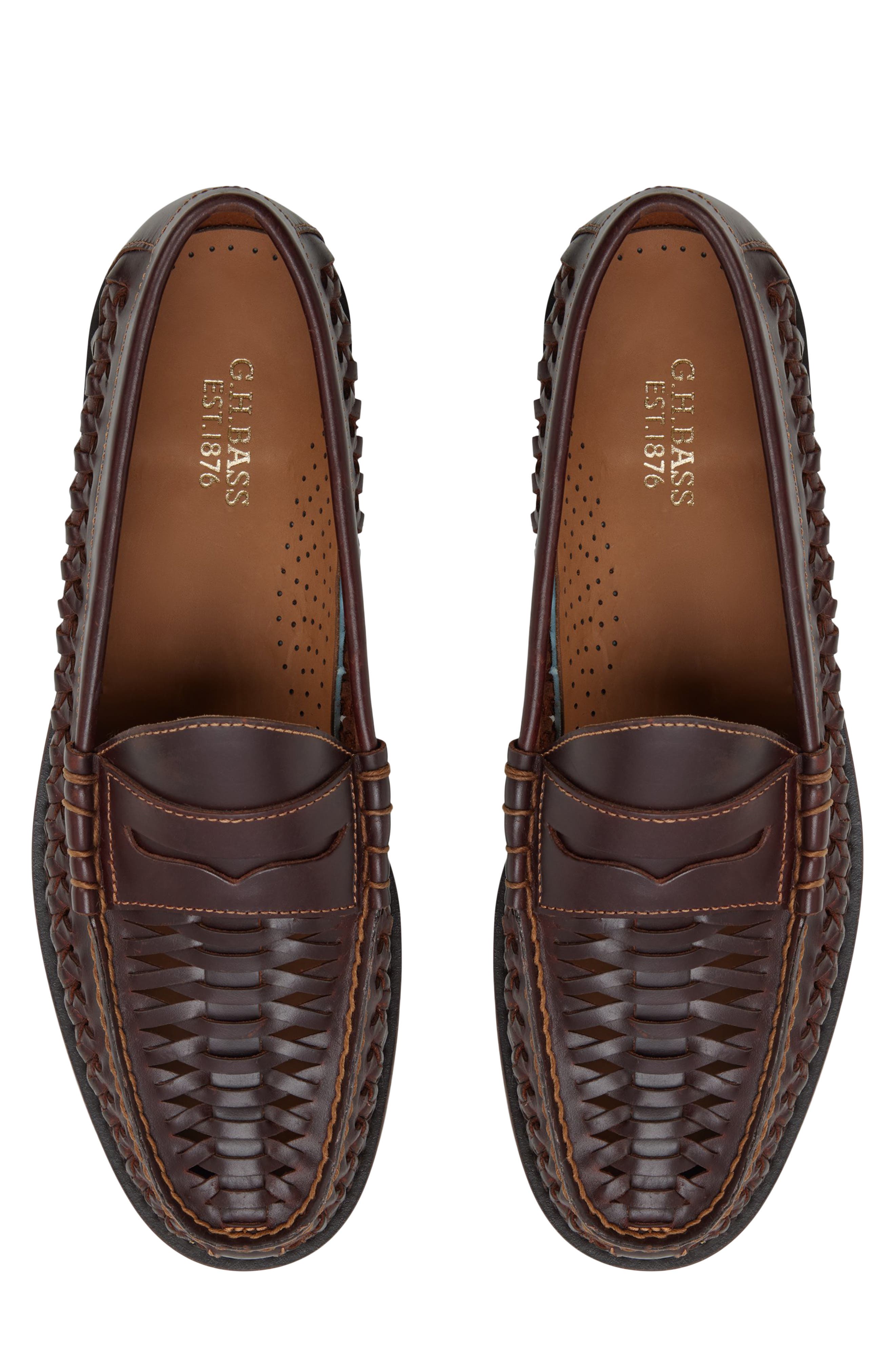 G.H.BASS Lexington Woven Penny Loafer, Alternate, color, Dark Brown