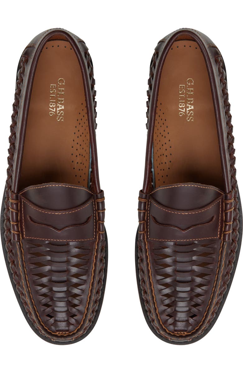 G.H.BASS Lexington Woven Penny Loafer, Alternate, color, Dark Brown
