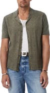 John Varvatos Nayeem Etching Print Organic Cotton Camp Shirt