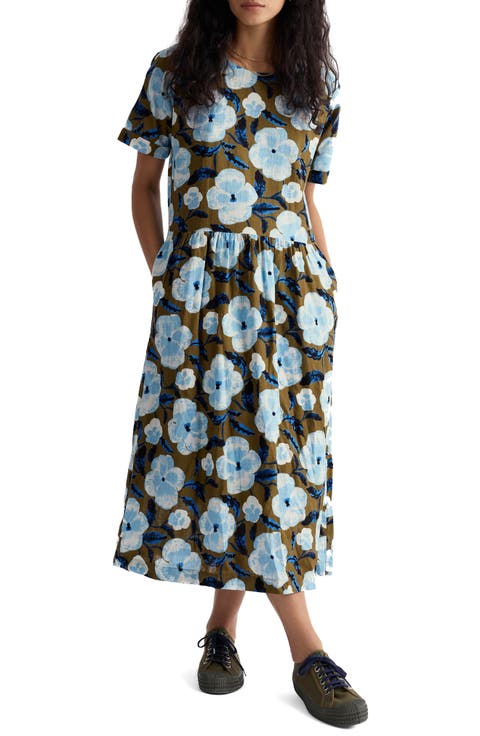 Brouse Floral Print Organic Cotton Midi Dress