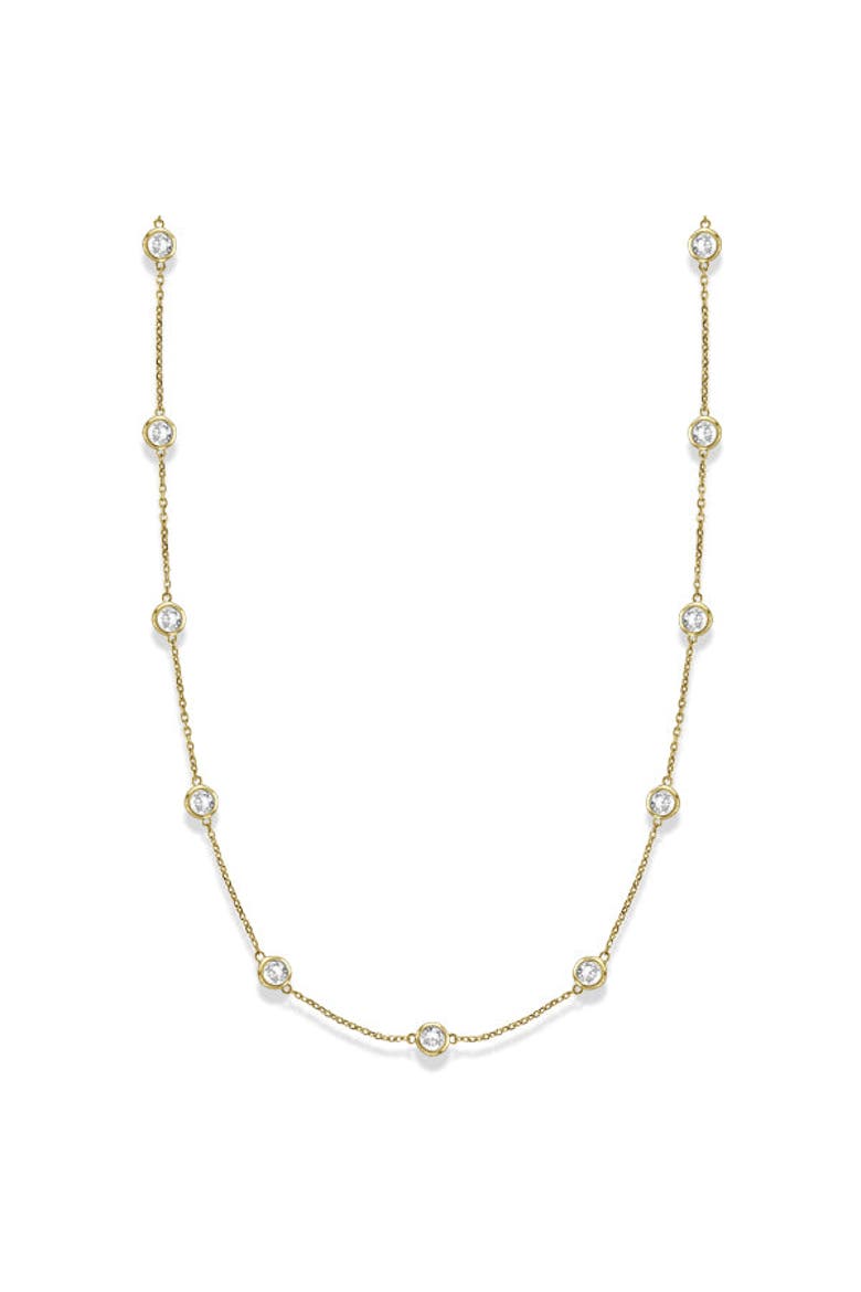 Lab Diamonds By The Yard Station Necklace 14k, Alternate, color, Yellow Gold