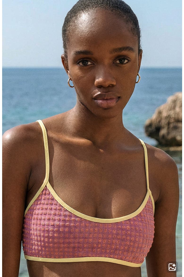 Textured Two-Piece Swimsuit, Alternate, color, ORANGE