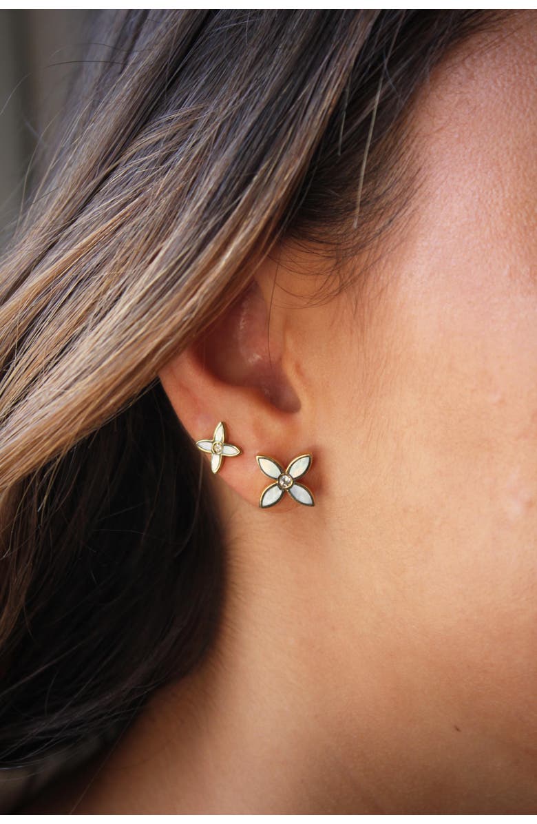 Murkani Floral Stud, Alternate, color, Yellow Gold
