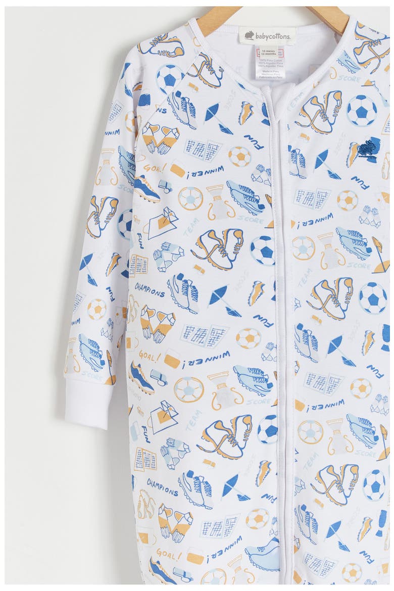 Premium Peruvian Pima Cotton Inter Snug Fit Zip Footless Pajama for Infant, Alternate, color, FULL PRINT
