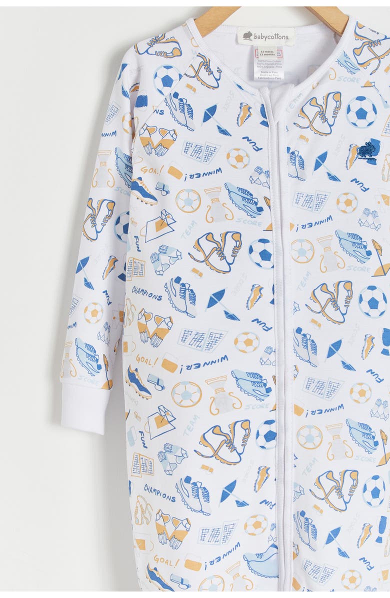 Babycottons Premium Peruvian Pima Cotton Inter Snug Fit Zip Footless Pajama for Infant, Alternate, color, Full Print