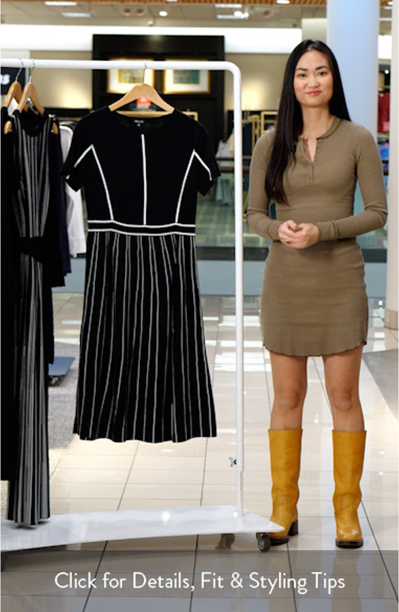 Modern Fit Contrast Stripe A-Line Dress, sales video thumbnail