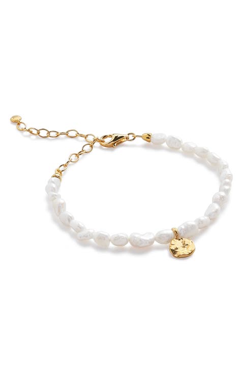 Capri Keshi Pearl Beaded Pendant Bracelet