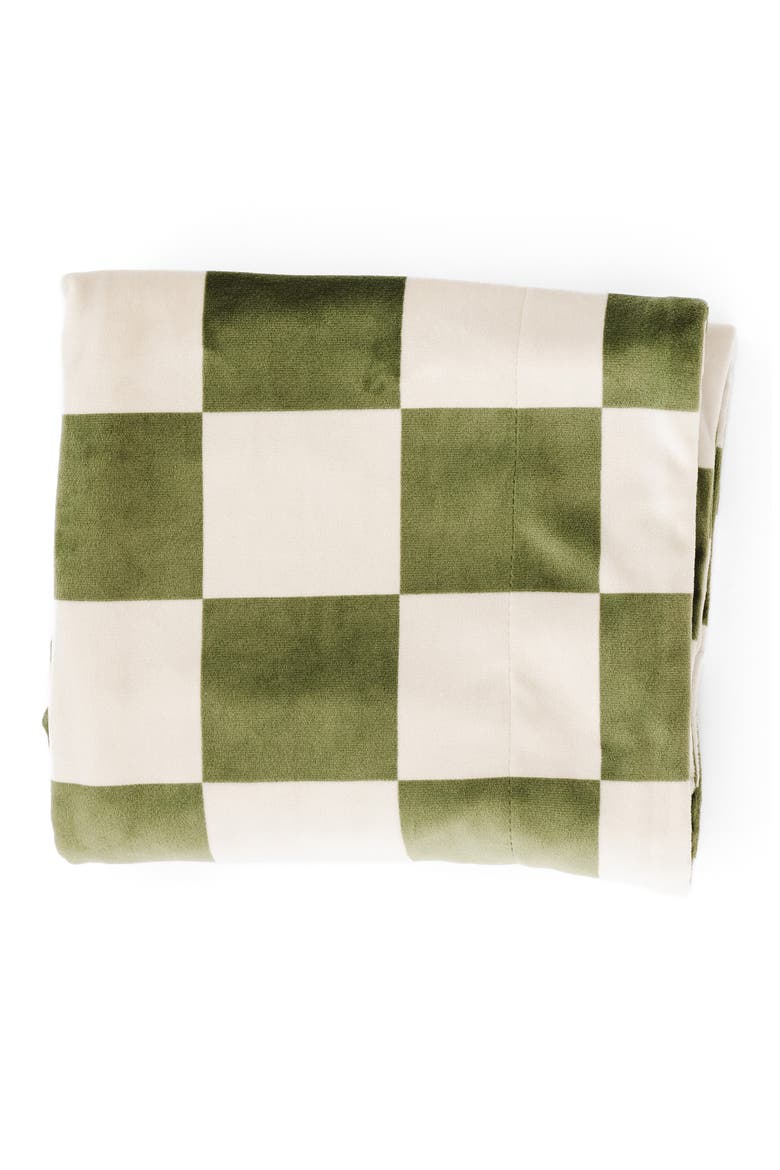 Minky Stretch Blanket, Alternate, color, OLIVE CHECKERED