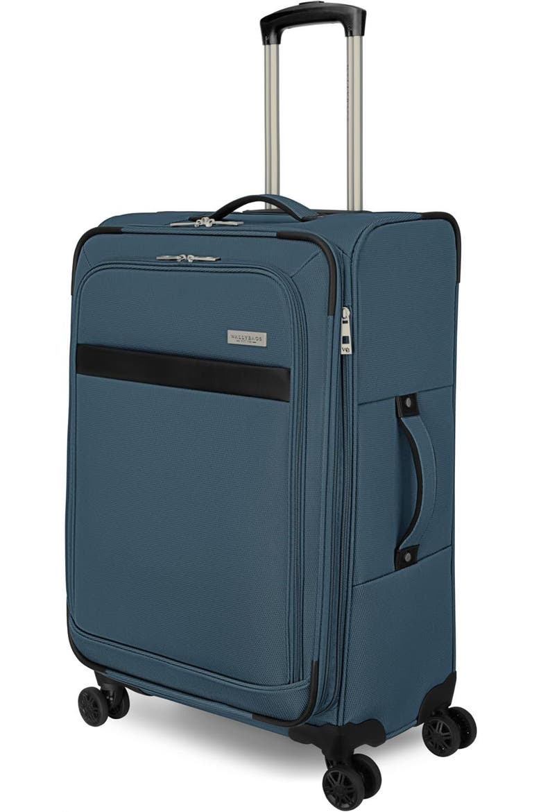 Stratford Softside 25" Medium Checked Spinner Luggage, Alternate, color, Teal